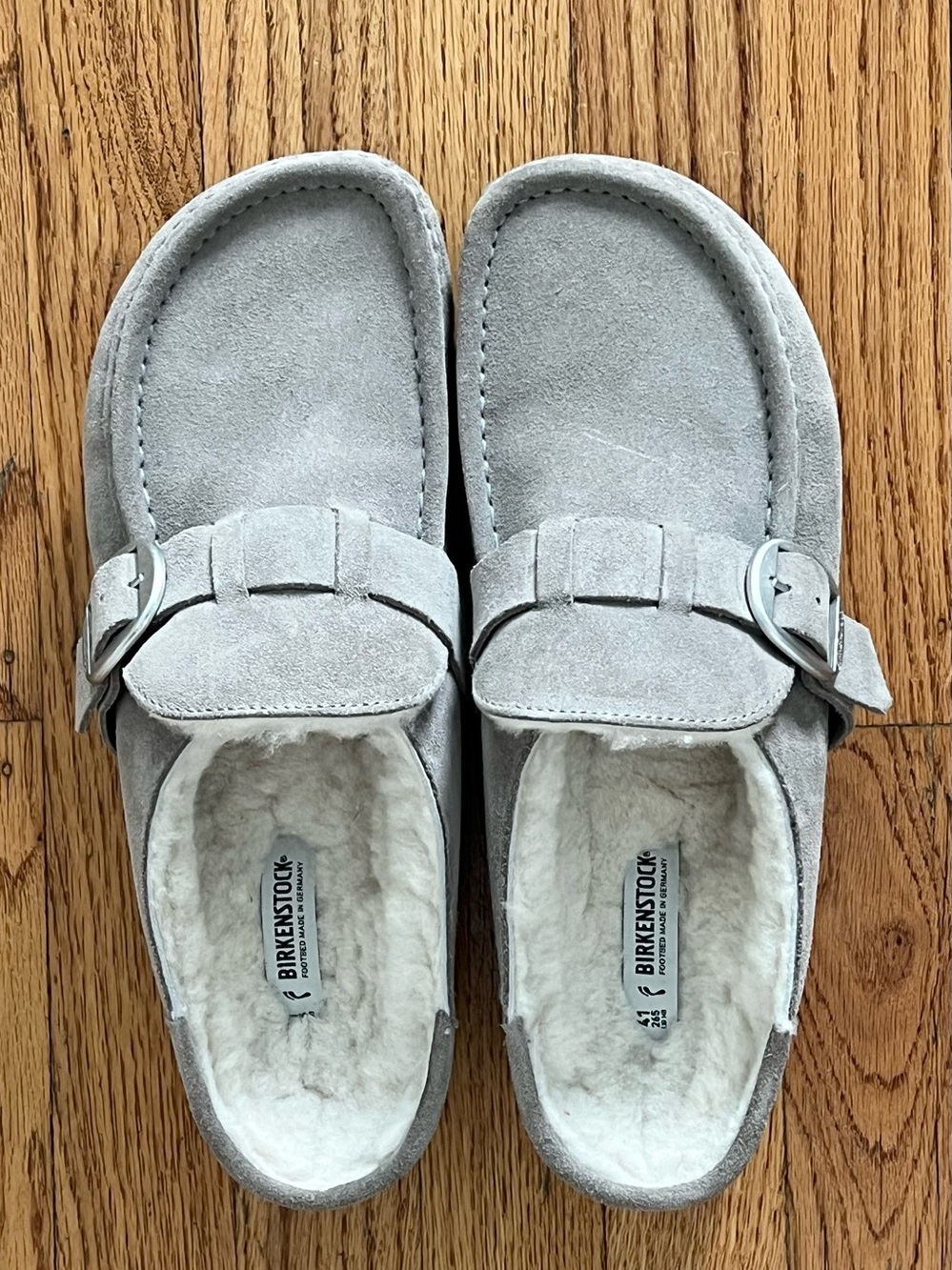Birkenstock Buckley Shearling Gray Suede Clogs EU 41 US 10